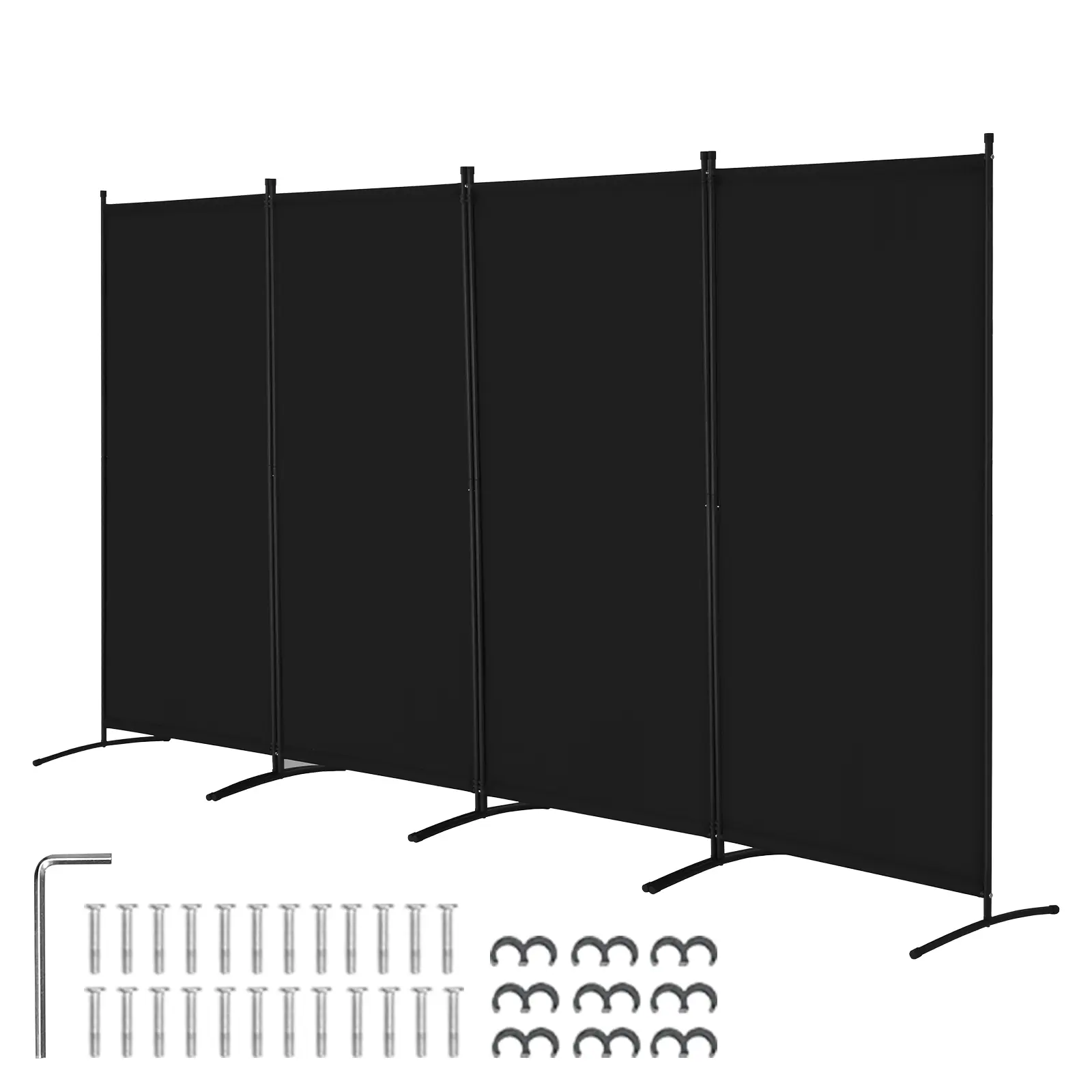 【SummerFinds】VEVOR Room Divider, 4 Panel Room Divider, Folding Privacy Screen and Portable Partition Divider for Room Separation, Freestanding Room Partitions for Office, Bedroom, Study, Black