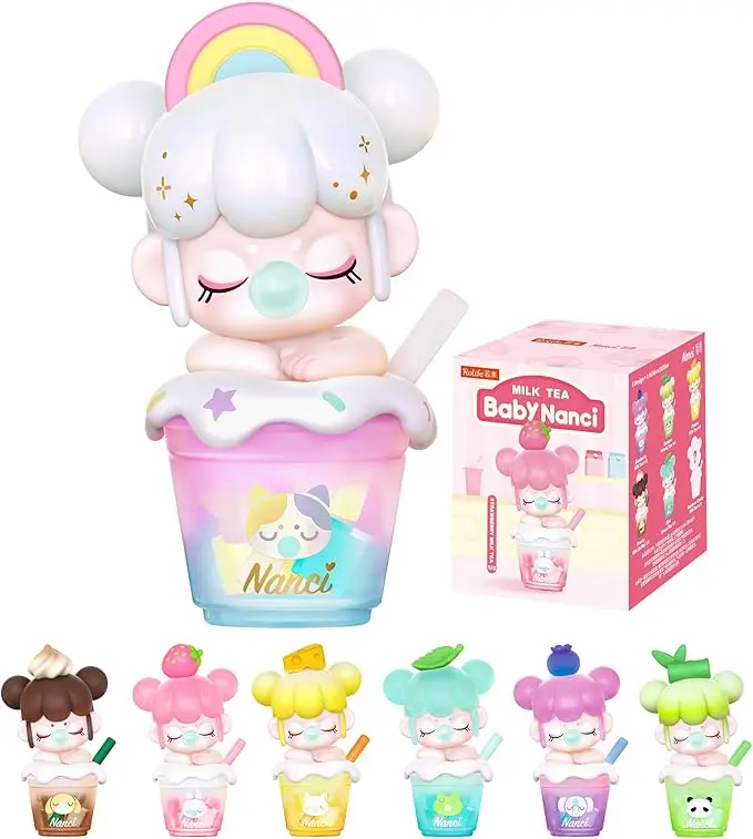 Rolife Nanci Milk Tea Series Blind Box - 1PC Random Collectible Figurine, Blindbags Surprise Set, Cute Creative Birthday Gift Toy