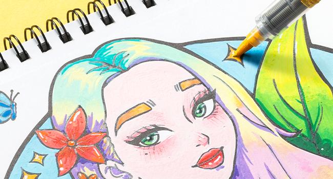 Ohuhu Acrylic Paint Markers Direct Liquid: 48 Pack - Flexible Brush Tip Acrylic Markers High Opacity Paint Pens Waterproof Lightfast for Rock Painting Easter Eggs Wood Glass Ceramic Canvas - Nahuku Series of Ohuhu