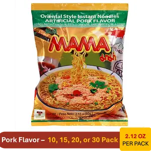 10, 15, 20, or 30 Pack - MAMA Oriental Style Instant Noodles Artificial Pork Flavor
