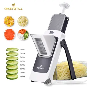 【ONCE FOR ALL】Newly Upgraded Multifunctional Vegetable Slicer with Adjustable Modes, a Large Suction Cup Base for Stable Placement, and an Ergonomic Grip Vegetable Cutter Set outdoorfun