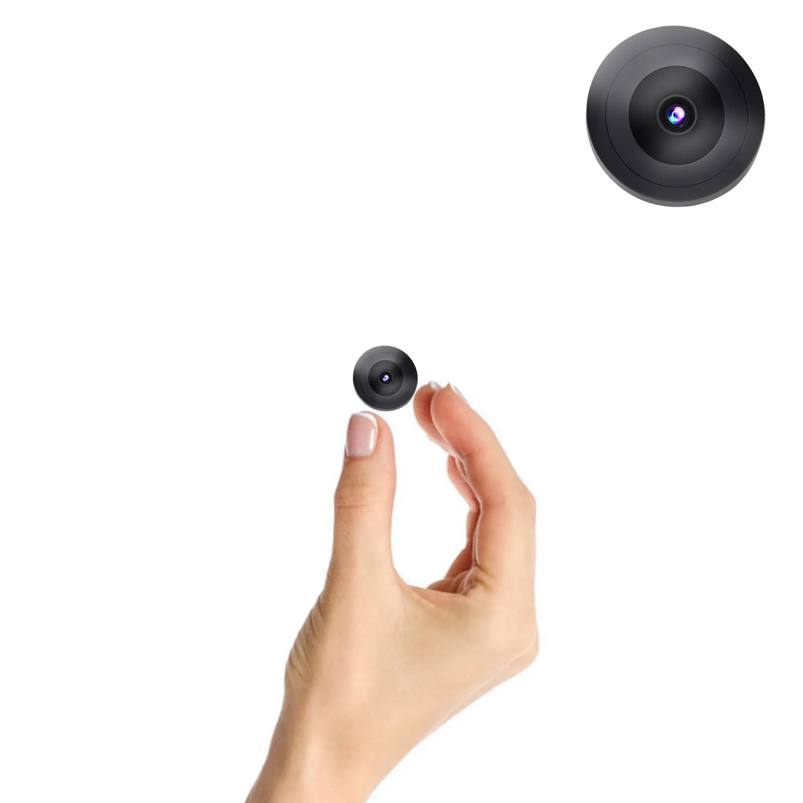 Only 0.9 inch! Hidden Camera with Audio/Video Mini Small Spy Cameras for Home Indoor Use Cam Night Vision and Motion Detection Baby Monitor Wireless Outdoor Nanny espias ocultas 360° WiFi Security Secret 2 clock wifi micro bedroom pequeñas surveillance