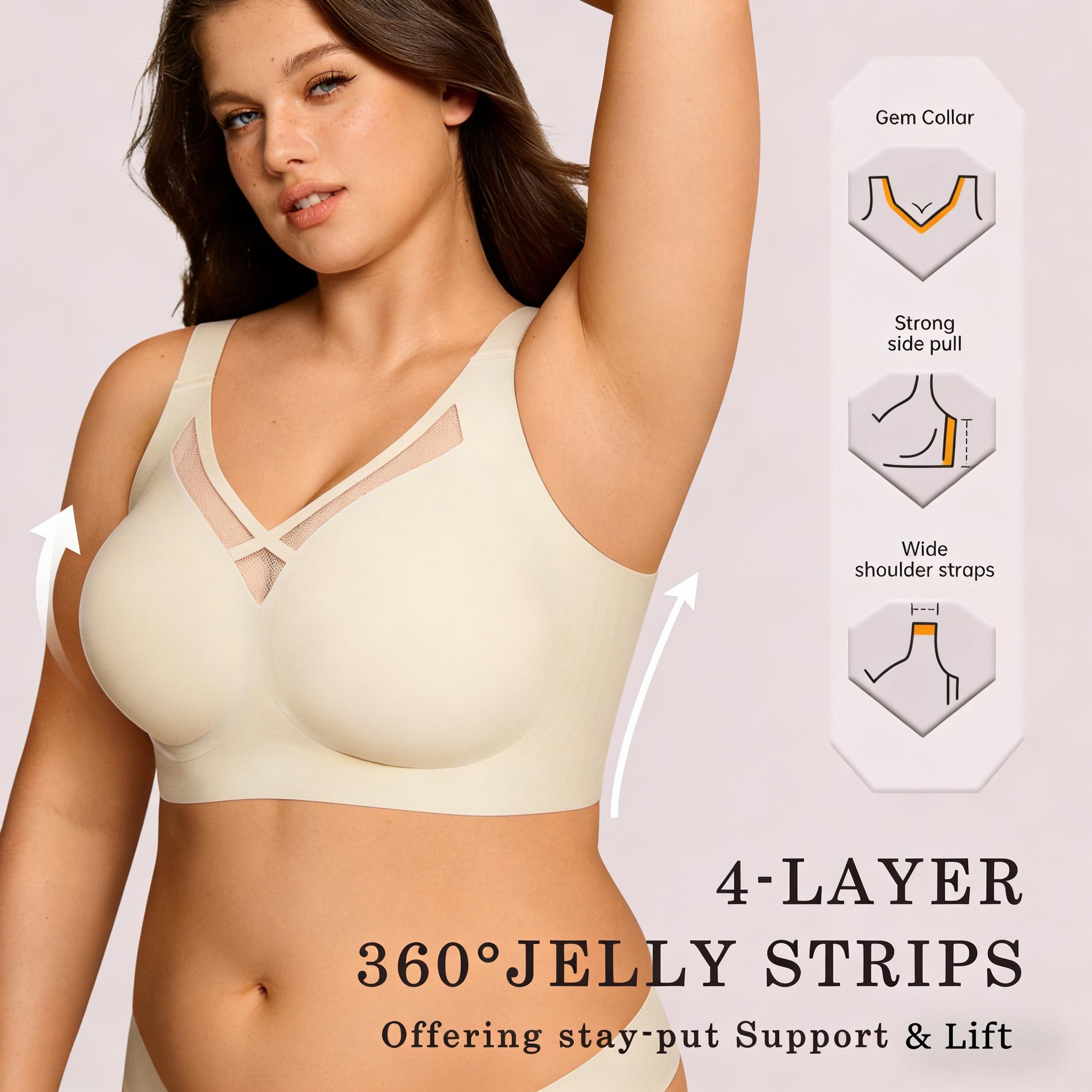 Womens Jelly Bras Full Coverage Wireless Supportive Bra Push Up Plus Size Comfort Soft No Underwire Seamless Comfortable Wireless T-Shirt Everyday Bras Wings Womens Jelly Bras Full Coverage Wireless Supportive Bra Push Up Plus Size Comfort Soft No Underwire Seamless Comfortable Wireless T-Shirt Everyday Bras Wings