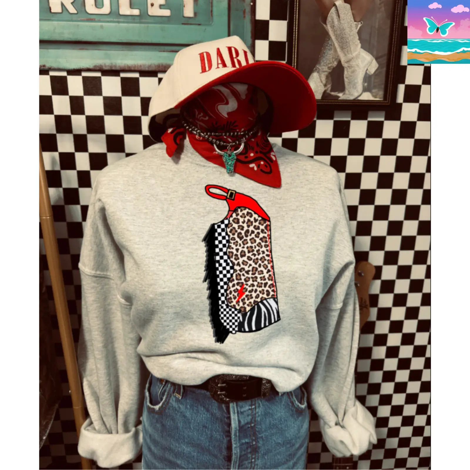 The edgy chaps Crewneck & T-shirt, Western cowboy Graphic Hoodie, Trending western Graphic Hoodie, Western Boutique, Handmade, cowboy stuff, western sweatshirt, Outdoorsy gifts