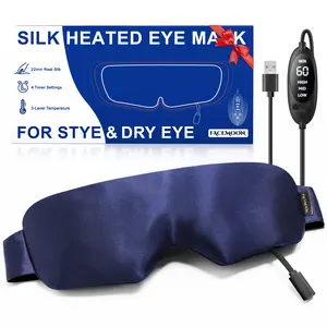 Warm Compress Eye Mask — Soft Silk Cover, Timed Heat Therapy, Rest/Recovery Sleep, Supports Stye Care, Helps Reduce Eyelid Tenderness, Swelling & Dry Eye Discomfort