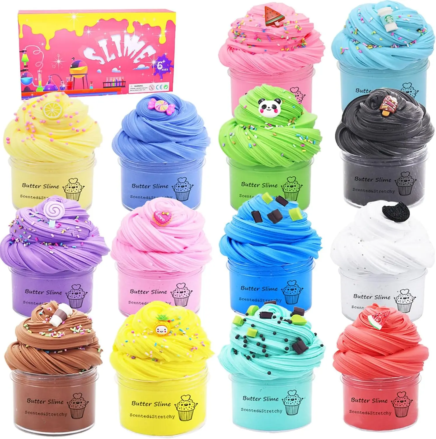 Butter Slime Kit (13/11 Pack) - Unisex Reusable Soft Squishy Sensory Toy for 8+ Years, Decompression Squeeze Stress Relief Item, Open Ended Play Party Favors Goody Bag Gifts for Kids