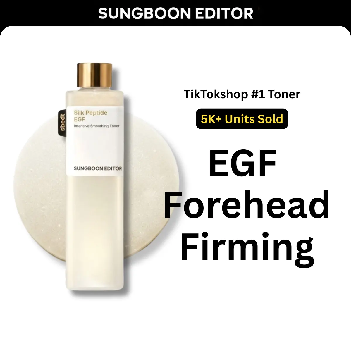 [Sungboon] EGF Forehead Firming Toner | Wrinkle Care, Iron Out Fine Lines | PDRN & Volufiline & Collagen & NAD+ EGF Complex | EGF Plumping for Forehead, Longevity Anti-Aging Routine | Korean Skincare, K-Beauty