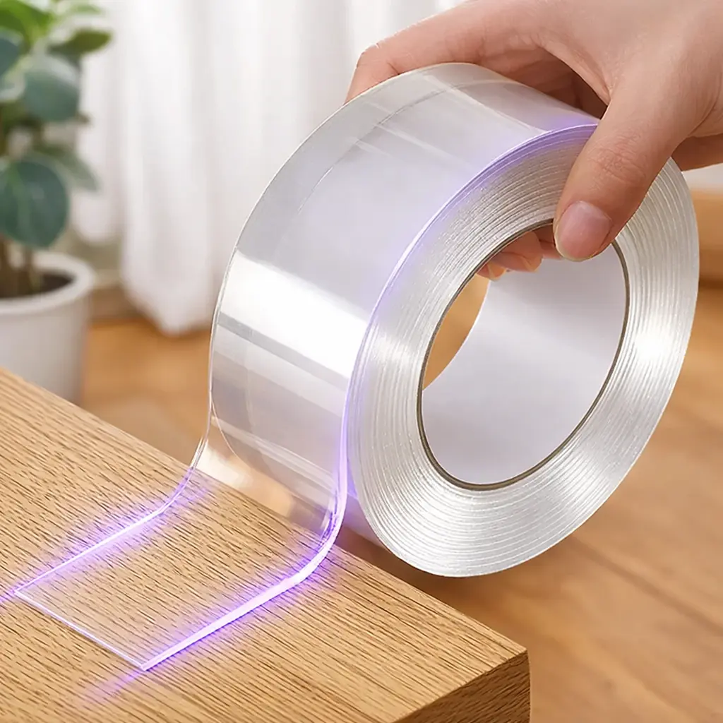 Nano Tape 2 Rolls Heavy Duty  21FT Double Sided Clear Mounting Strips for Picture Hanging Easy Application Precise Measurement Ideal for Home Decor Projects Stretch Remove Traces Washable Reuse Reusable Transparent Nano Tape