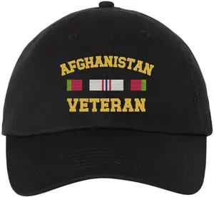 Afghanistan Veteran Embroidered Baseball Cap | USA Military Army Service Adjustable Tactical Dad Hat