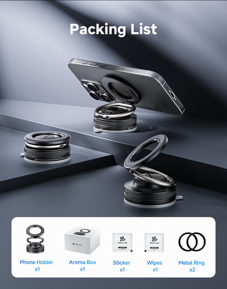 MAGIC JOHN 2-in-1 Magnetic Car Mount with Built-in Rose Fragrance | 360° Adjustable Phone Holder for Navigation | Fits Windshield, Dashboard, Mirrors & Smooth Surfaces MAGIC JOHN 2-in-1 Magnetic Car Mount with Built-in Rose Fragrance | 360° Adjustable Phone Holder for Navigation | Fits Windshield, Dashboard, Mirrors & Smooth Surfaces