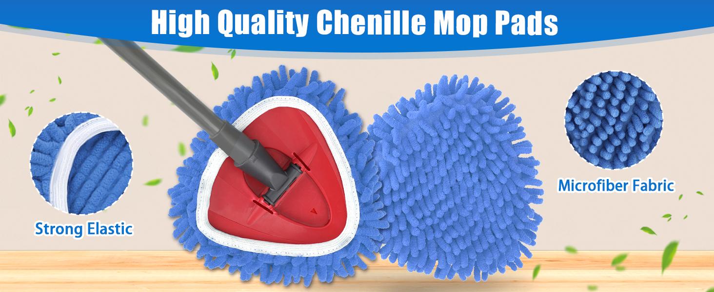 Chenille Duster Replacement Heads for O-Cedar Rinse Clean 2 Tank System 2025 Unique Design Turn Mop into Long-Handle Duster Dry Cleaning Trap Pickup