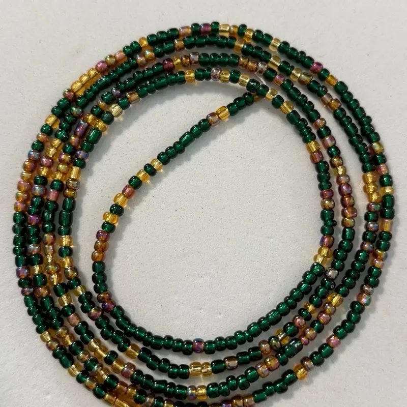 Green Goddess Tie on waist beads