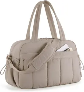Women’s Puffy Fitness Leisure Gym Workout Sports Duffel Bag - Lightweight Water Resistant Carry-On Weekender with Wet Pocket, Sporty Pocket Design for Overnight Trips, Fitness Leisure Bag