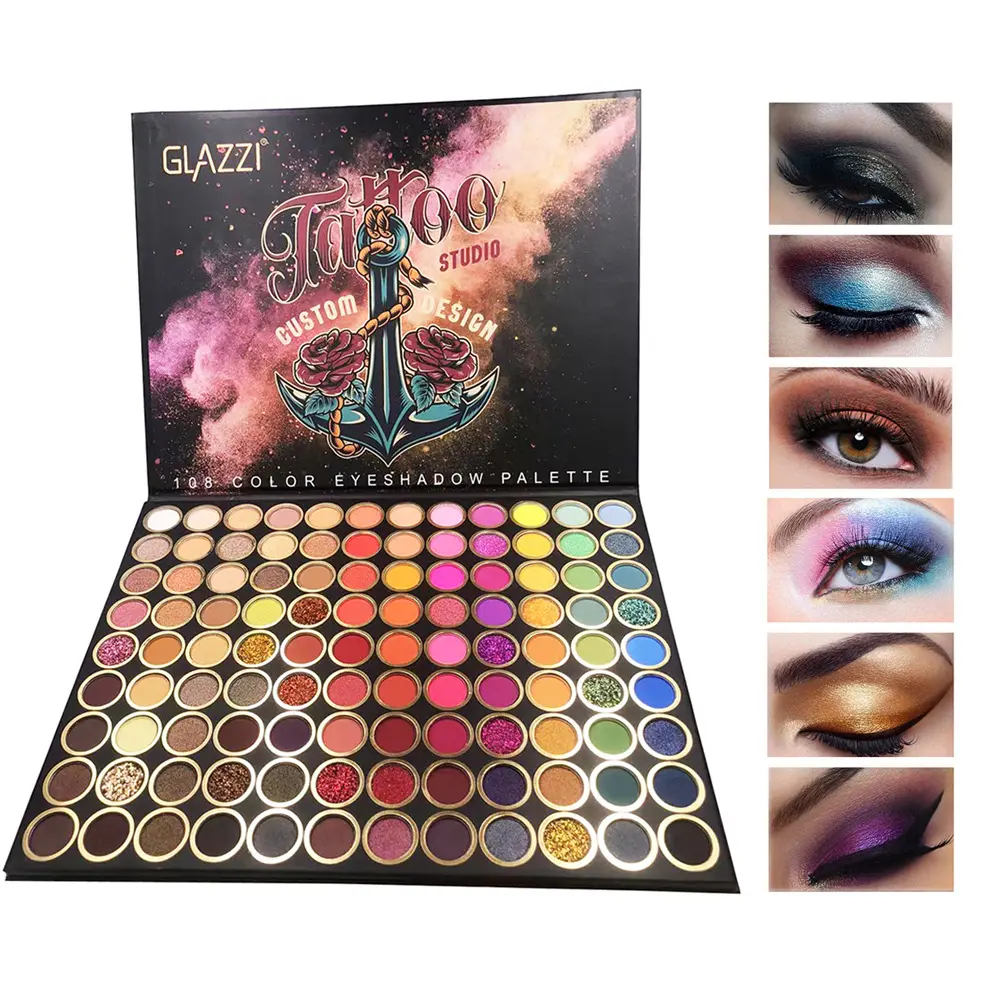 Glazzi Colors Vintage Eyeshadow Palette - Youth-Focused Beauty for Beginners, Long-Lasting Waterproof Silky Blend Powder Set with Matte/Glitter, Shimmer, High Pigment, No Fallout, Smooth Brightening Formula