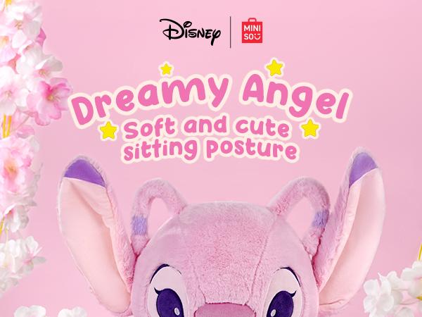 Disney Series Angel&StitchPlush Doll – Angel No.18 Sitting Figure, Cute Collectible Soft Toy Kawaii Stuffed Animal Decor Ideal Birthday Present Valentien Gift for Girlfriends Couples