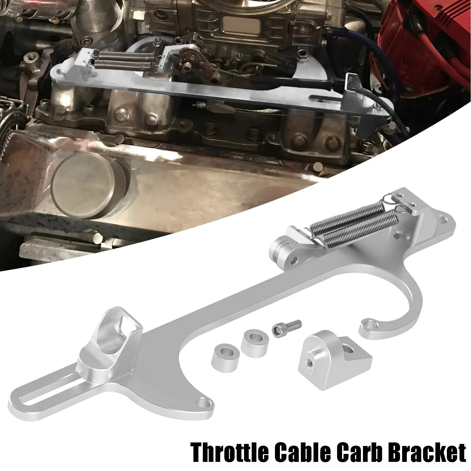 Universal Throttle Cable Bracket for Holley 4150 4160 Series Carburetor - Adjustable Aluminum Fit Chevy Ford Mopar