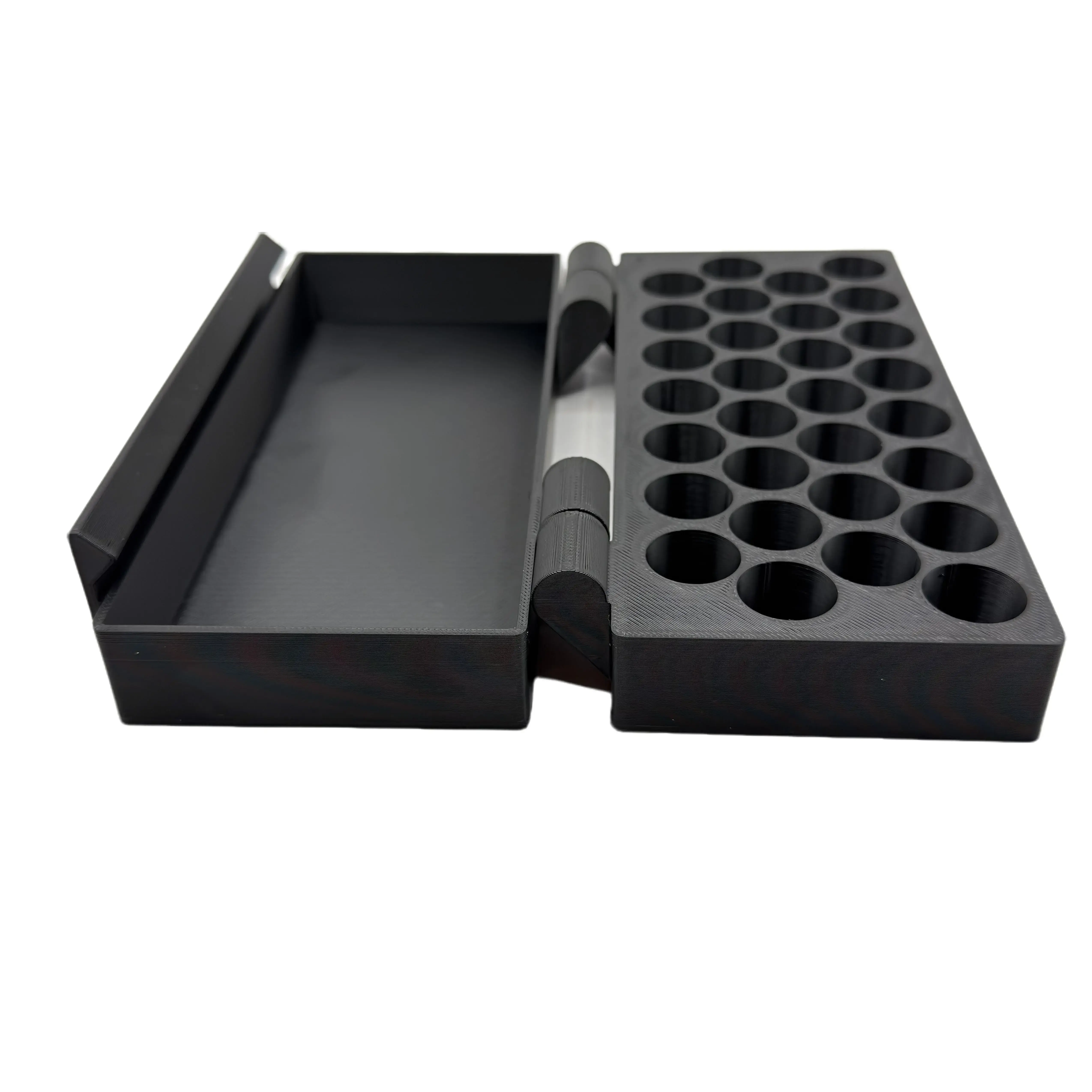 Custom 3D-Printed Durable Lockable Organizer Container with Lid Lock, Rectangle Countertop Vial Storage Unit for 30 3ml Vials, Holographic Home Organizer Bin