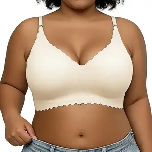 COKE Seamless women's thin sports bra camisole with one-piece smooth surface, sexy and push-up, supports side breasts, vest-style bra Fabric Womenswear Elegant Fit Straps Suits Nylon