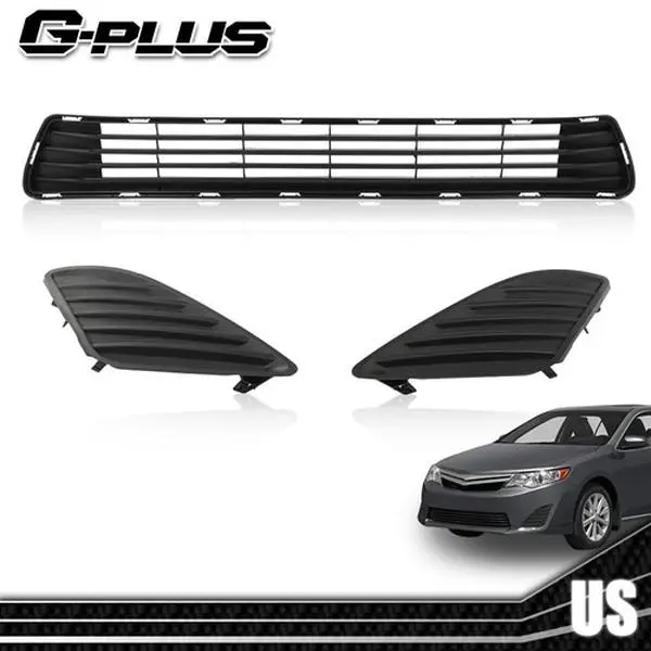 G-PLUS Front Bumper Lower Grille w/ Fog Hole Cover Set, Automotive Replacement Auto Parts Accessories, Car Accessories for 2012-2014 Toyota Camry