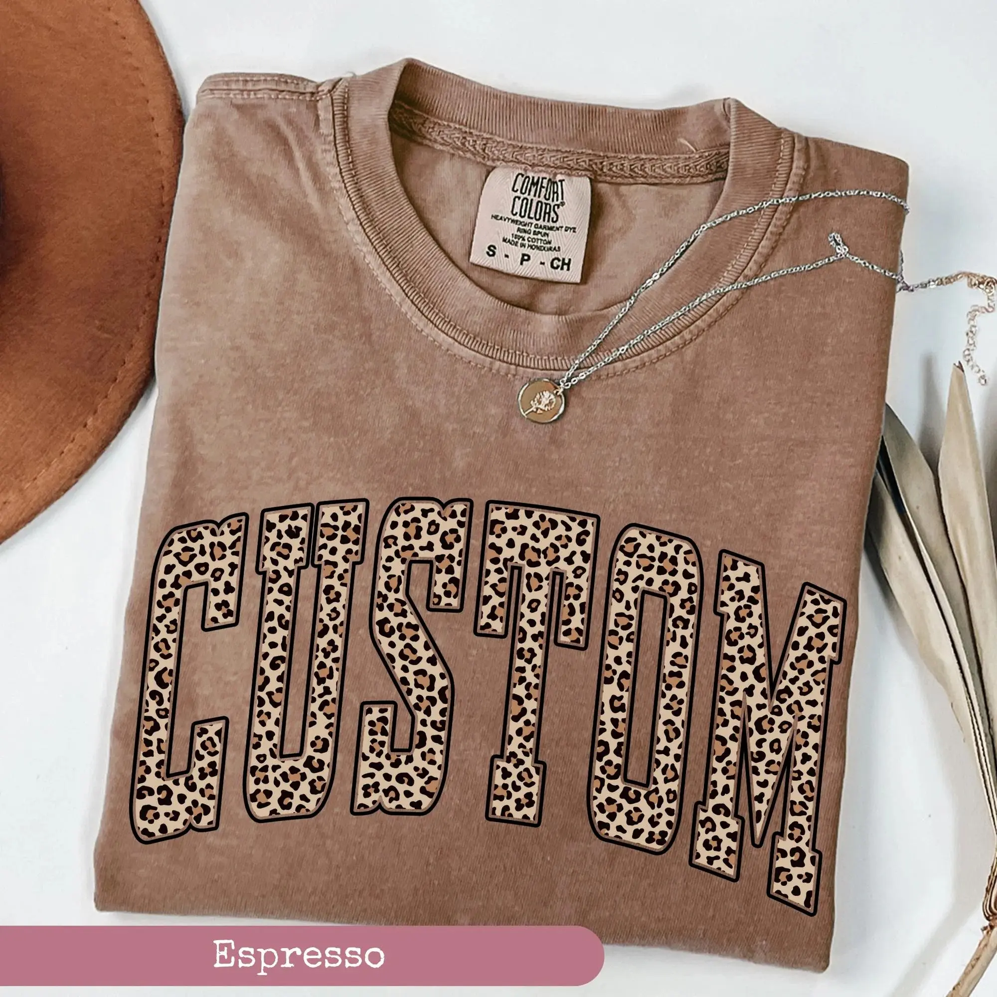 Comfort Colors Leopard Custom Shirt, Custom Tee, Custom Your Text, Personalized Custom Shirt, Personalized Shirt, Custom Gift
