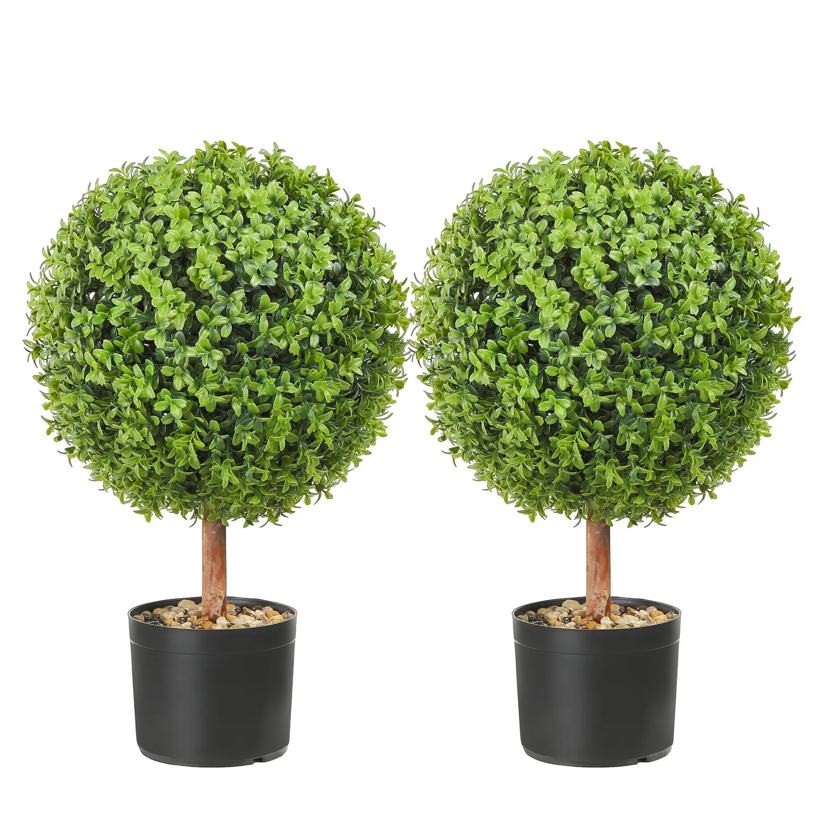 【SummerFinds】VEVOR 2x Artificial Boxwood Ball Ø40,  ,6cm Garden Deco Boxwood in Flowerpot Ball Artificial Boxwood Ball Artificial Plant made of PE, Wood, PP incl. 4 pcs. Decorative butterflies and 10 pcs. Replacement
