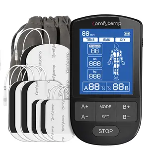 TENS Unit Muscle Stimulator , TENS Machine with 24 Modes and DIY, Dual Channel EMS Unit, Pulse Muscle Massager for Back, Shoulder, Sciatica, Arm, 10 Electrode Pads