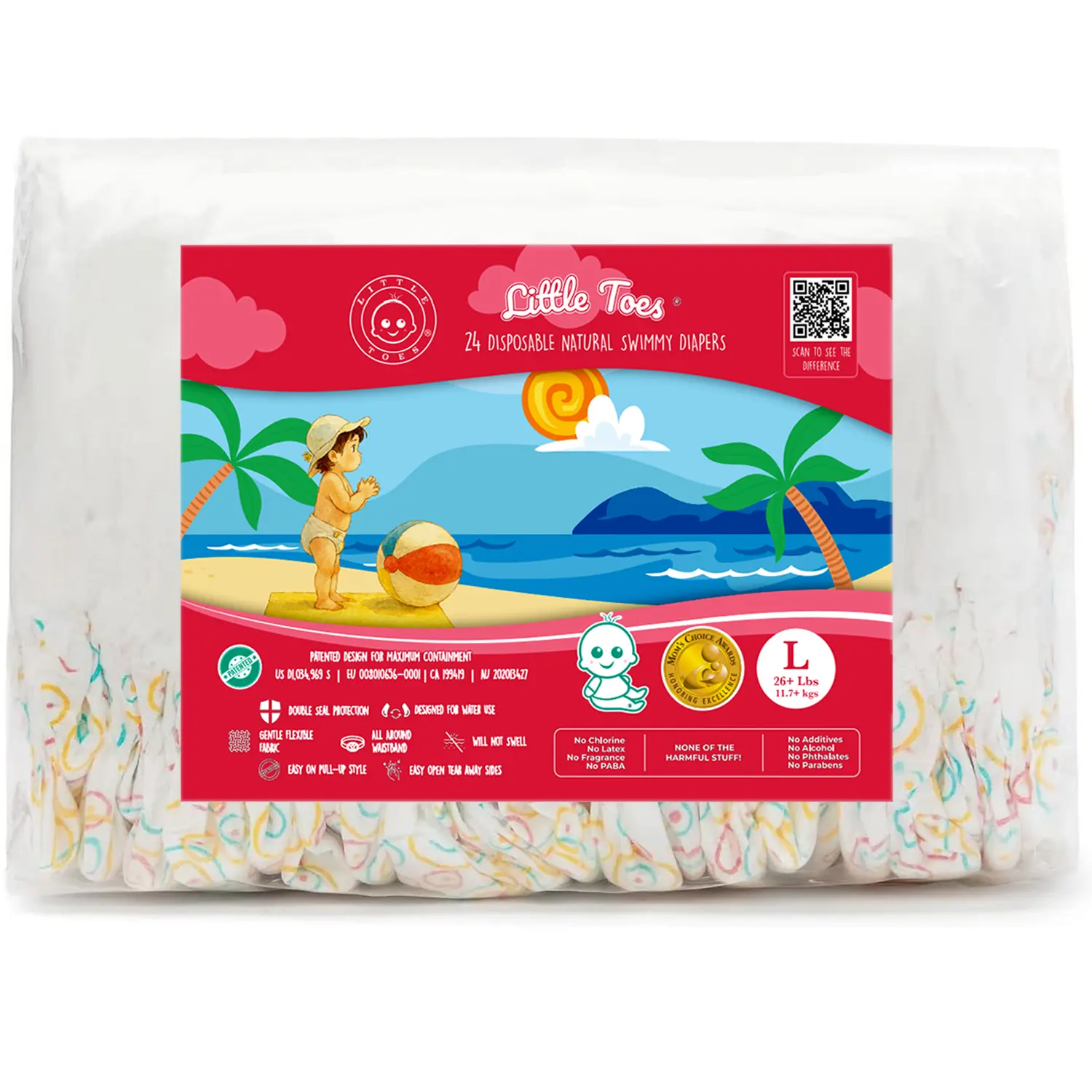 Little Toes Natural Disposable Swim Diapers - 24 Pack
