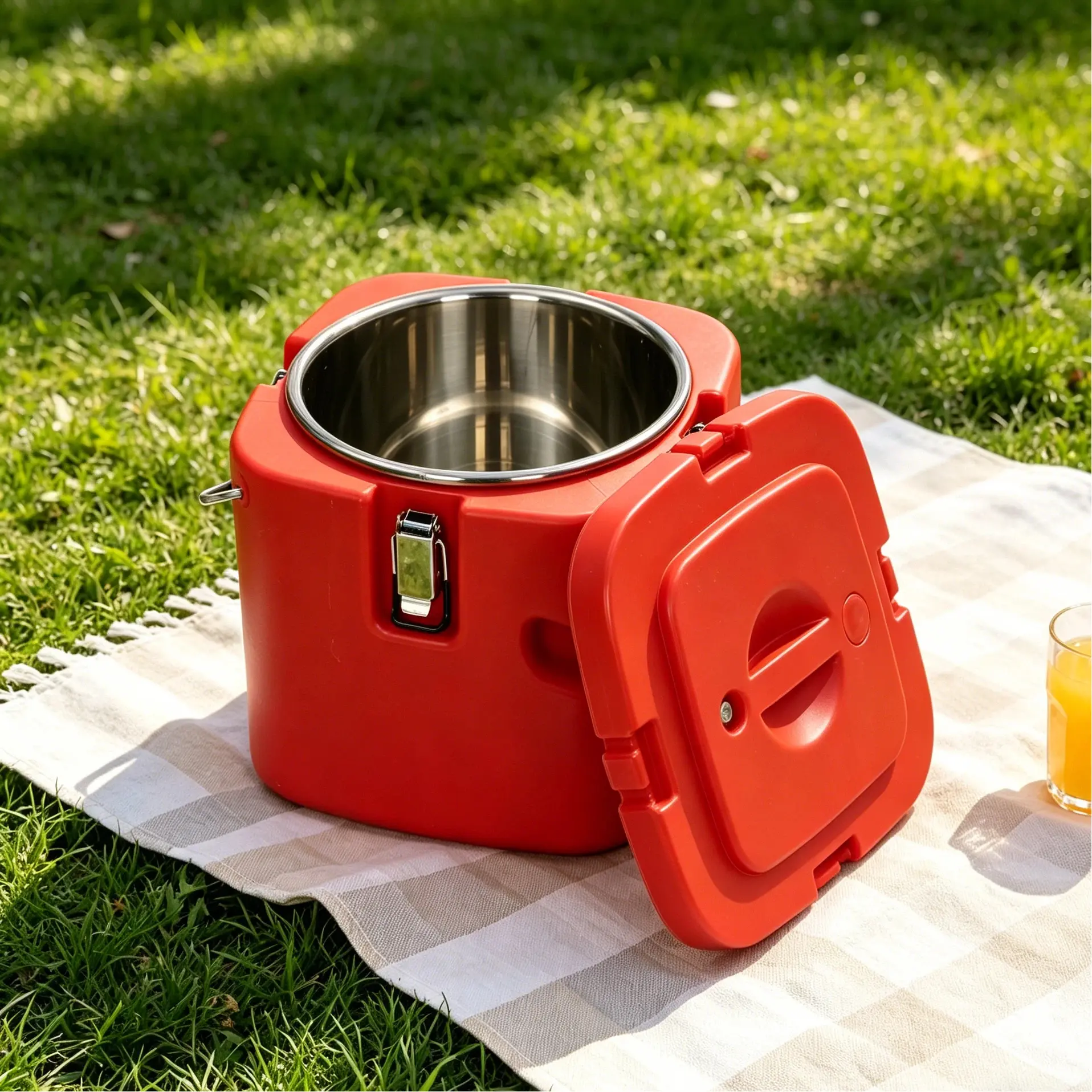 CNCEST 304 Stainless Steel Thermal Lunch Box, Insulated Lunchbox Cooler with Portable Handle, 6-Hour Hot/Cold Thermos for Camping, Catering, 2.5 Gal /3.4 Gal /4.2 Gal /5.3 Gal,home essentials
