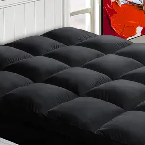 Luxury 900GSM Black Mattress Topper Extra Thick Cloud Bed Pad Ultra Soft Plush Protector Breathable Overfilled Quilted for Deep Sleep & Pressure Relief
