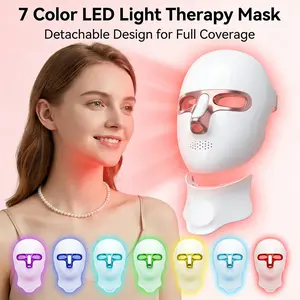 Red Light Therapy, 7 Color LED Light Face Mask, Photon Skin Rejuvenation For Daily Care, Improve Skin Tone,Rechargeable, Ideal Gift For Women,Winter & Summer Home Office Skincare Facial Treatment( Effortless Skincare ultimate Gift choice ）