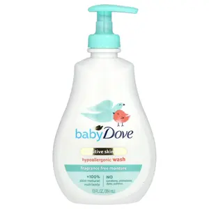 Dove Baby, Sensitive Skin Care, Hypoallergenic Wash, Fragrance Free, 13 fl oz (384 ml)