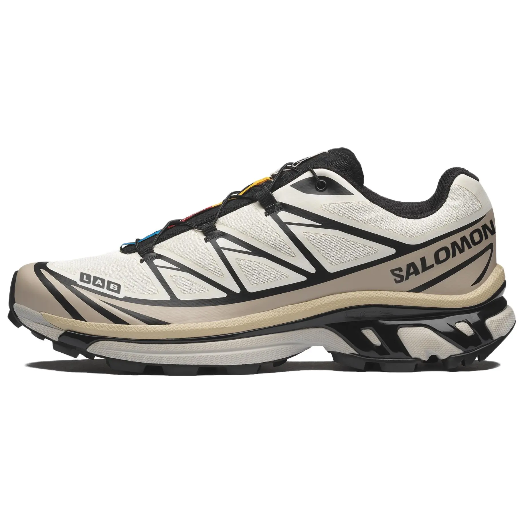 Men's Salomon XT-6 'Vanilla Ice Black Silver Cloud' Trail Running Shoes - Breathable Mesh Upper, Agile Chassis System, EVA Cushioning Trail Sneaker