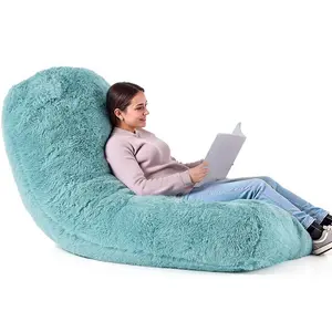 VEVOR Bean Bag Chair,  , Giant BeanBag Chair with Removable & Washable Cover for Adults, Fluffy Plush & High-Density Foam Filling Floor Adult Bean Bag with Zapper, Ideal for Living Room, Bedroom, Blue