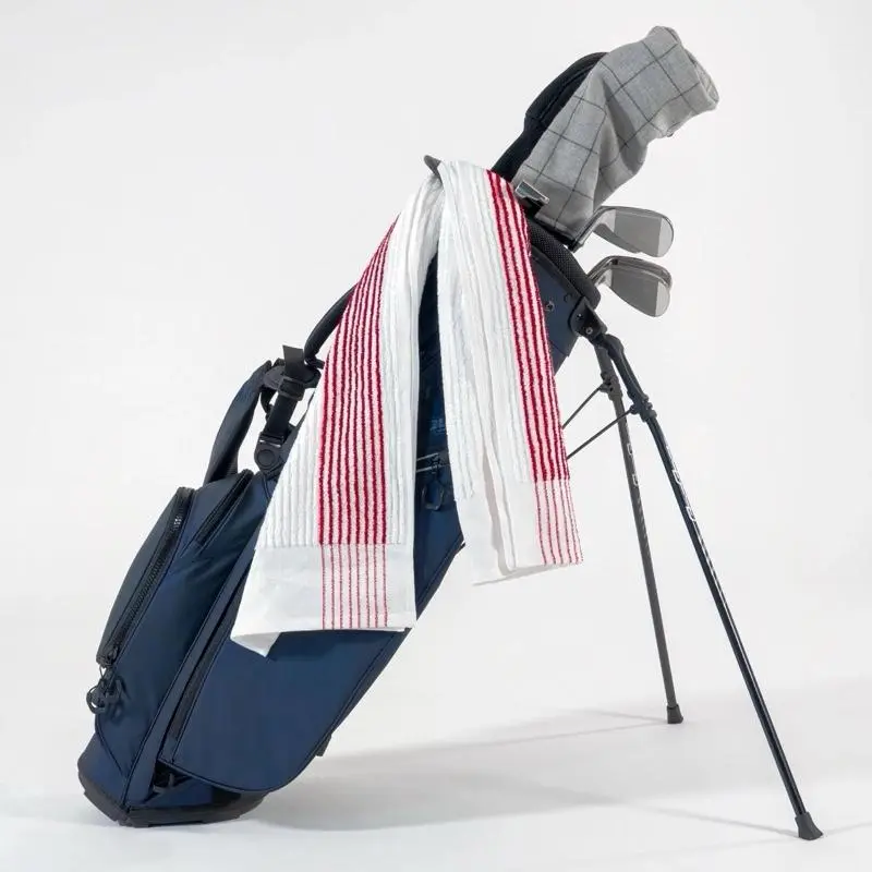 Custom Embroidered Cotton Blend Golf Towel - Tour Size Caddy Towel with Stripe Pattern, Ribbed Edge, Personalized Unisex Names/Initials/Logo, Golf Gift Sets for Him or Her, Bleach Proof
