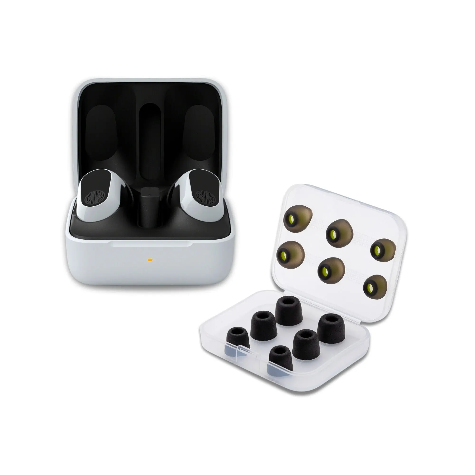 Sony WFG700NW INZONE Buds Noise Canceling Gaming Earbuds (White) Bundle with 3-Pairs Custom Silicone Ear Tips, Electronic Audio Device with Memory Function