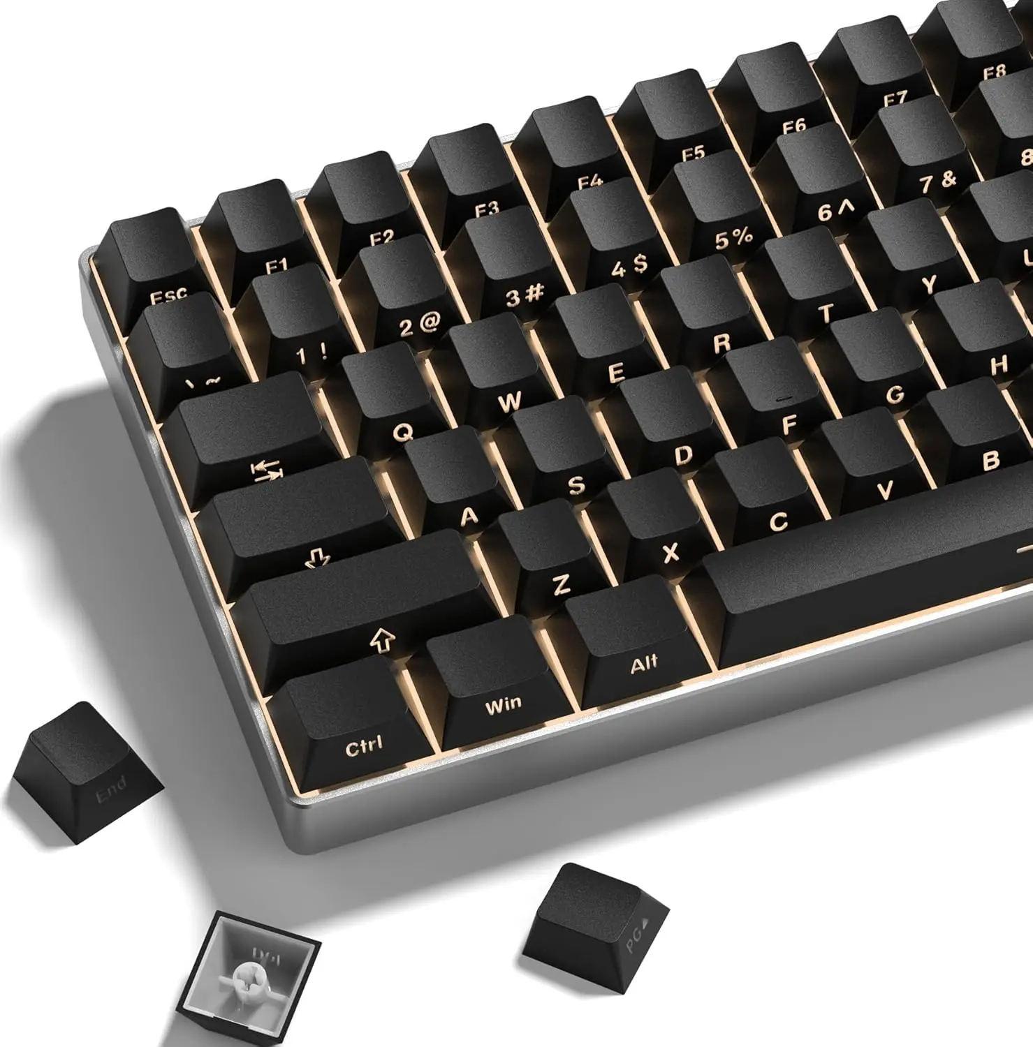 Womier 136-Key PBT Plastic Keycaps Set, Double Shot Dye-Sub with Vibrant Colors, Cherry MX Switch Compatible, Precise Fit for 60/65/75/TKL/96/100% Mechanical Keyboards for Custom Keyboard Setup