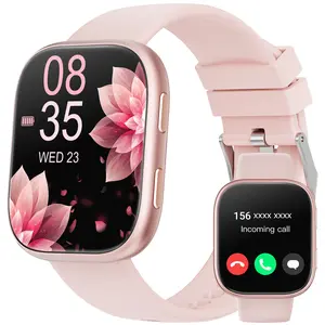 Men's & Women's Fitness Tracker 1.83-inch Smartwatch, Bluetooth Calling/Pedometer, with 24/7 Heart Rate/Blood Pressure Monitoring, Blood Oxygen/Sleep Tracking, Compatible with Android & iOS; Fashion Accessory, Wearable Device