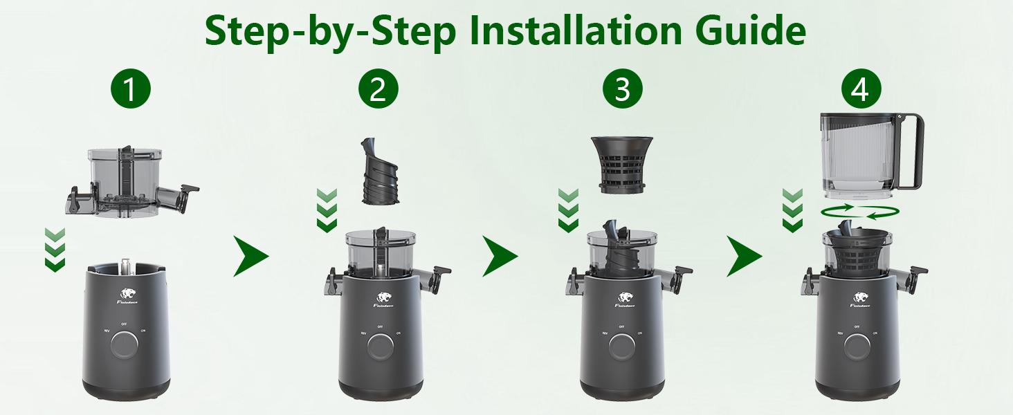 Juicer Machines, Cold Press Juicer with 5.3" Extra Large Feed Chute and Powerful AC Brushless Motor Fit Whole Fruits & Vegetable, High Juice Yield, BPA Free, Extra one Replace juicer strainer