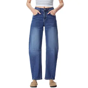 EVALESS Women's Mid Waist Wide Leg Jeans,Baggy Boyfriend Basic Jeans,Casual Y2k Ankle Denim Pants Trouser Barreljeans,2026 Fashion Womenswear Streetwear Minimalist Winter Outfits