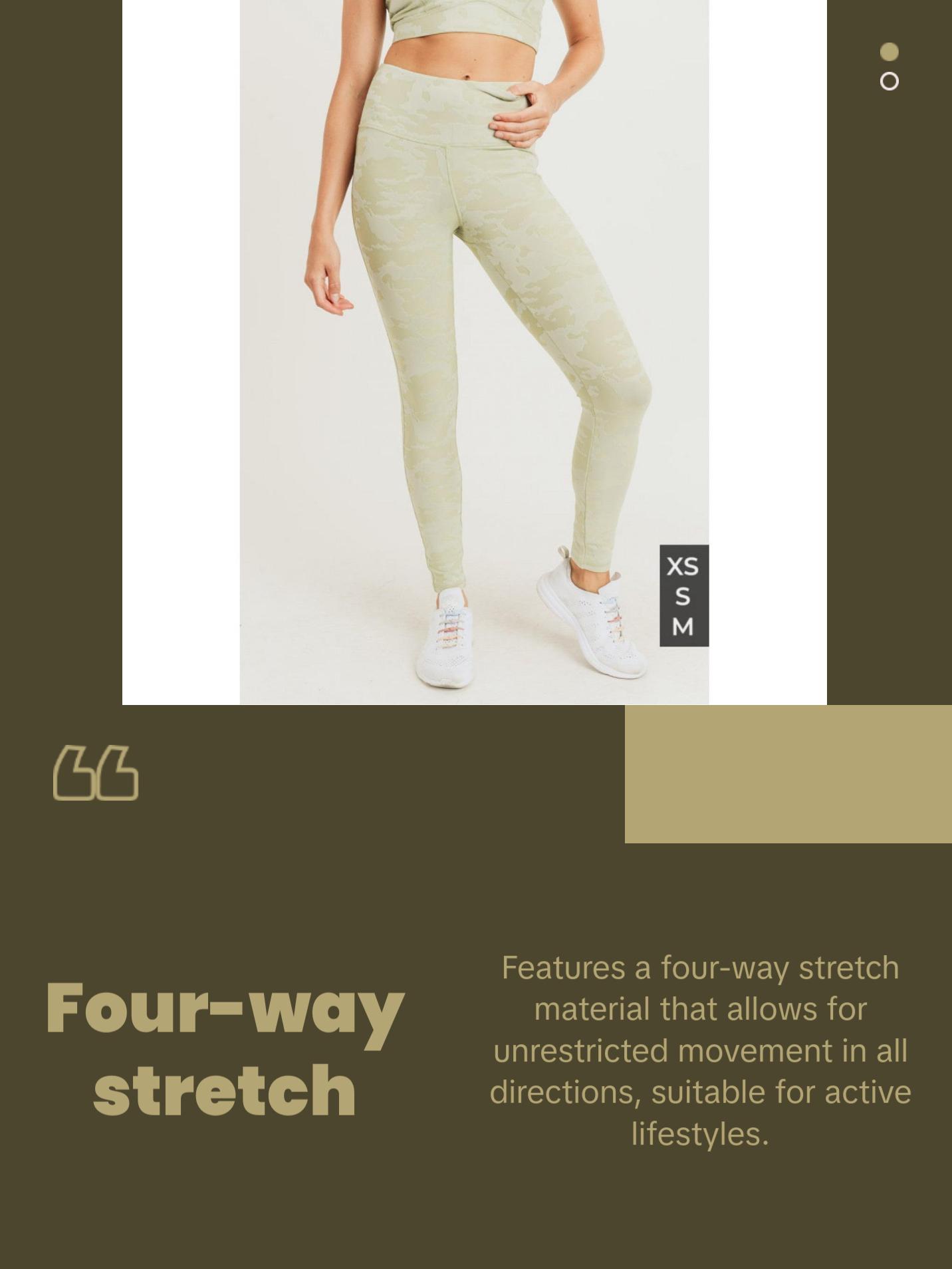 Textured Camo Jacquard High Waist Leggings | Sage