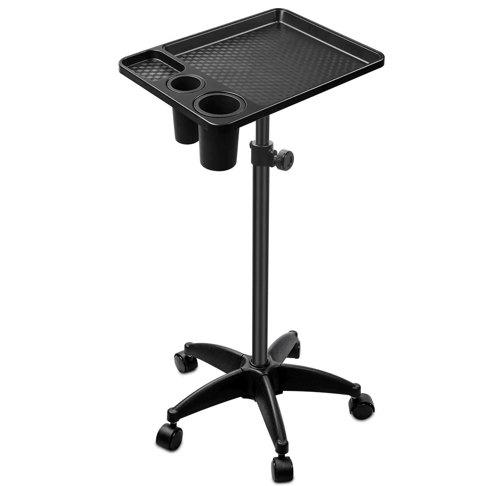 Salon Tray Cart on Wheels, Adjustable Height Service Rolling Tray, Salon Station with Hairstylist Holder,Storage Tray Accessory for Salon Spa Dental Use, Rolling Tray Cart,Tattoo Tray