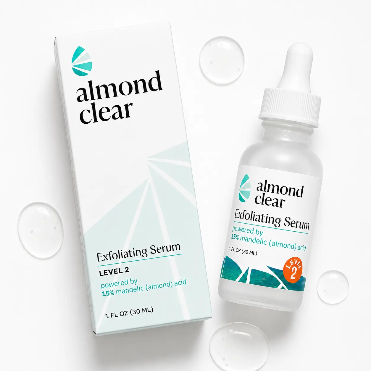 Level 2 Serum Mandelic Acid Body Serum for Acne, Folliculitis, Aging Skin, Ingrown Hairs, Dark Spots on Face, Chest, Butt, Back, Thigh