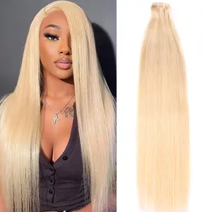 Msgem Hair 613 Bundle Blonde Straight Human Hair 1 Bundle Lot 15A Brazilian Human Hair Bundles 613 Hair Bundles Human Hair Extensions for Women #SummerVibes