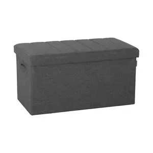 Channel Tufted Storage Trunk with Handles