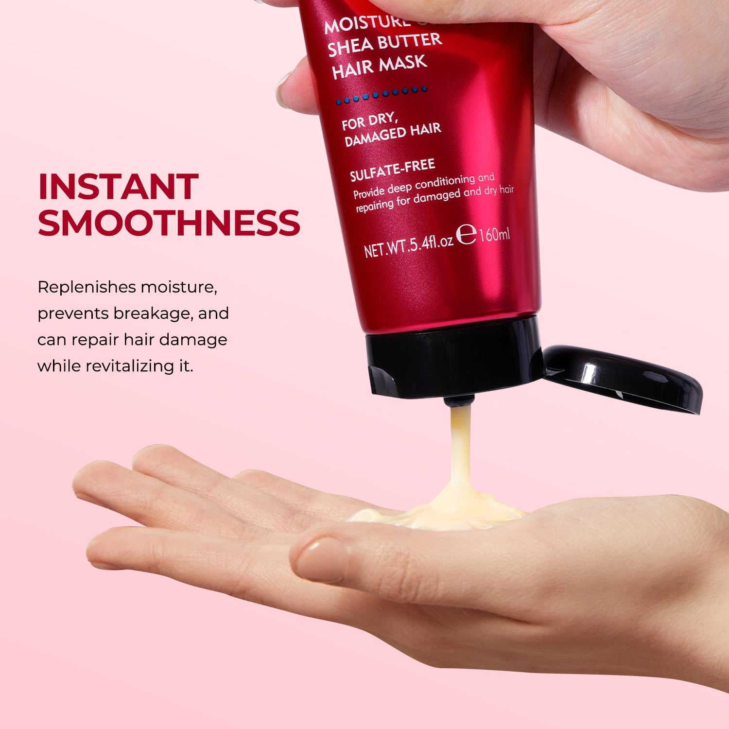 ECOLCHIPRO Collagen Shea Butter Hair Mask Set Deep Repair Conditioning Moisture Collagen Shea Butter Hair Treatment for Dry and Damaged Hair All Hair Types 550ml+160ml Argan Oil