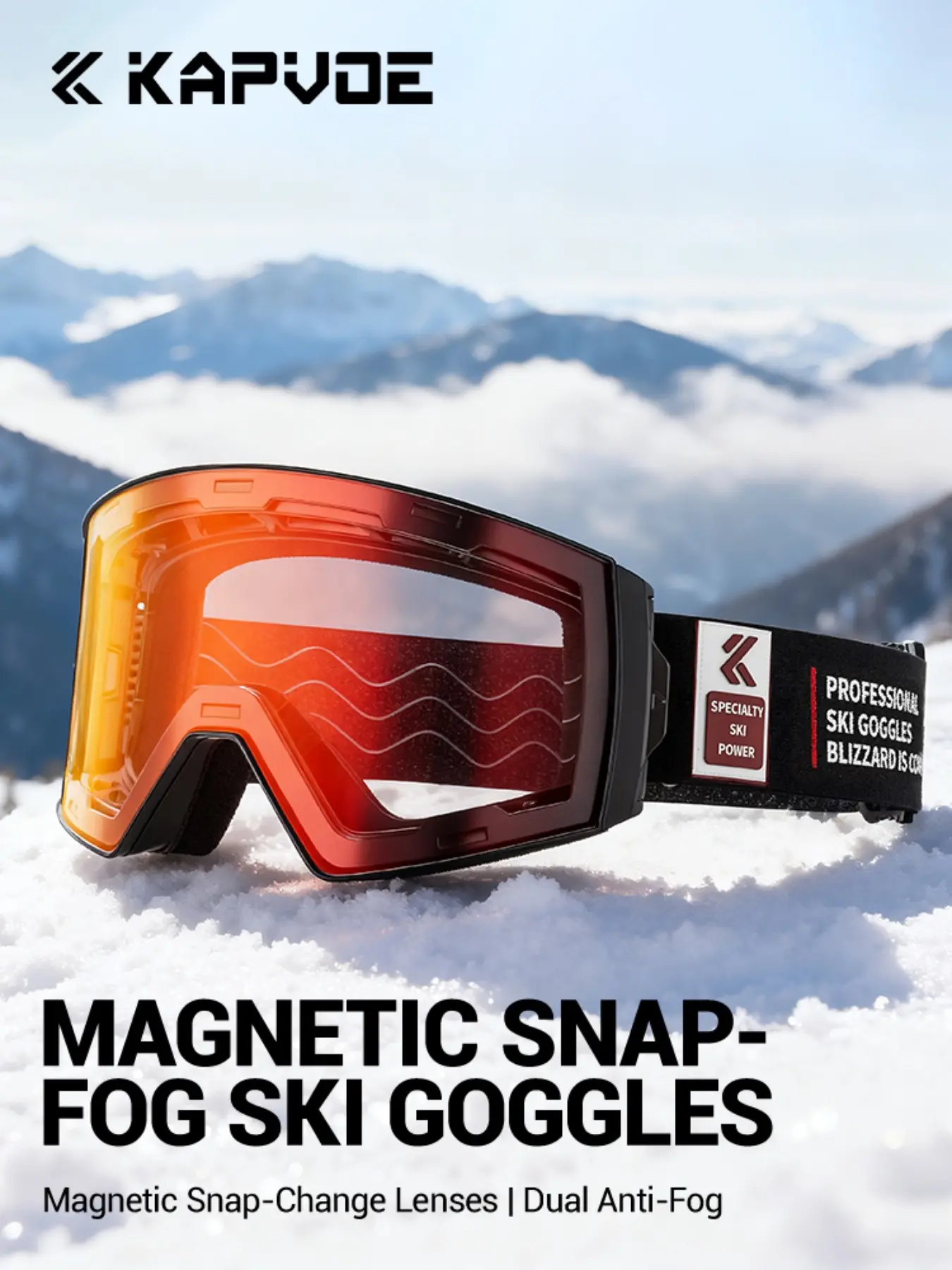 Kapvoe Sports Sunglasses for Men & Women, Ideal for Skiing & Snowboarding, Durable Design for Outdoor Activities, Sports Eyewear