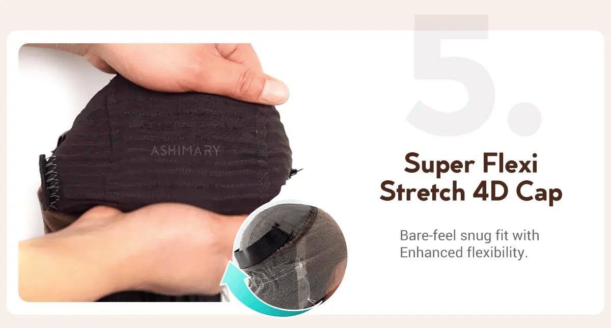 Water Wave 360 Lace Frontal Wig with Invisi Strap Brown Balayage Highlight Adjustable Fit Pre-Bleached and Pre-Cut Skin Lace SpringStatements