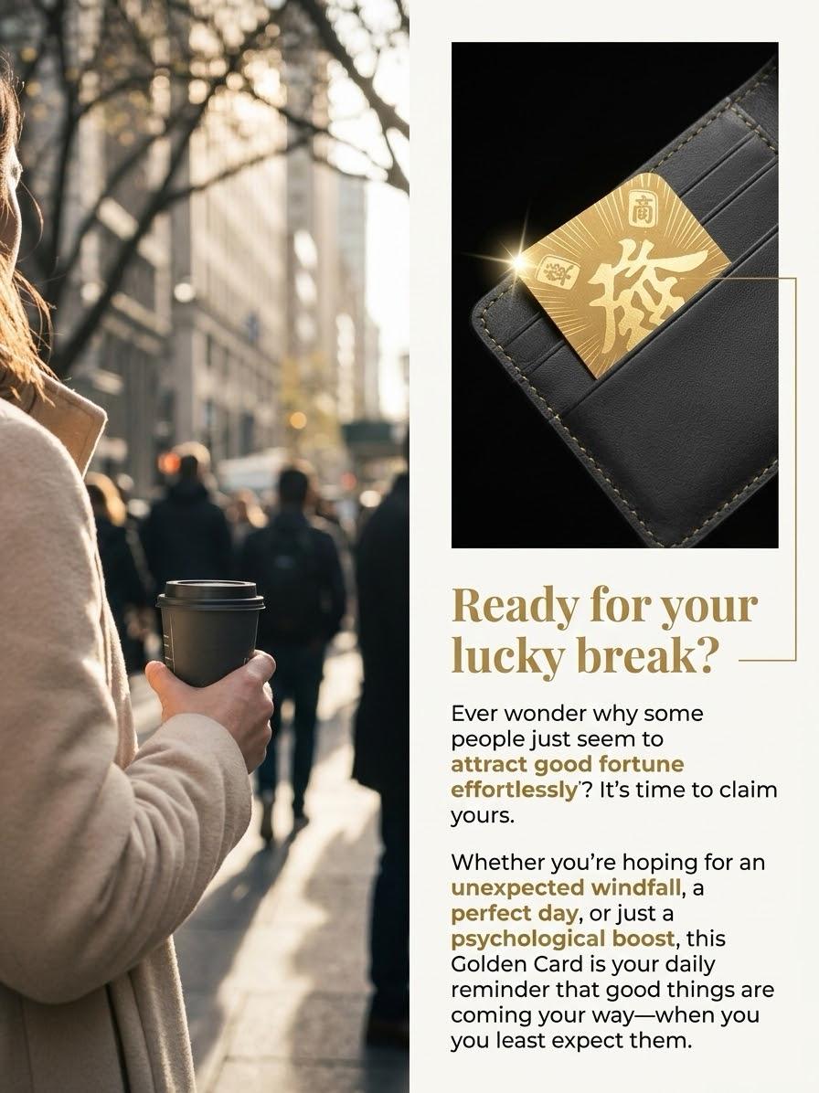 Lucky "FA" Manifestation Card - Eastern Feng Shui Amulet for Positive Energy & Good Vibes Custom Holographic Cards Dollars