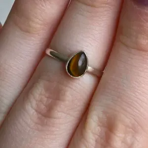 Tigers Eye and Black Onyx Sterling Silver Rings
