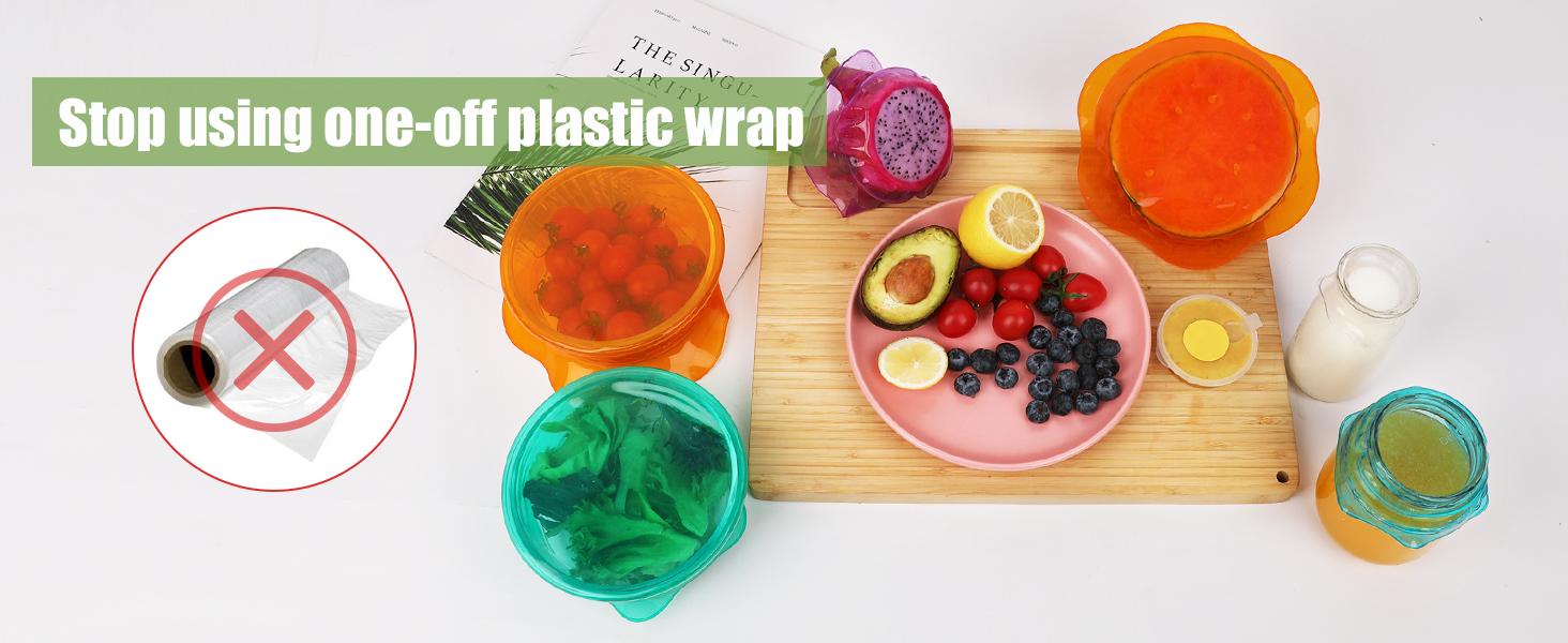 CuLiDing Silicone Stretch Lids for Food Storage Reusable Elastic Bowl Covers for Cups Jars Round & Rectangular Containers Microwave Safe Fridge Covers Multicolor Food Grade Kitchen Utensils & Accessories Kitchenware